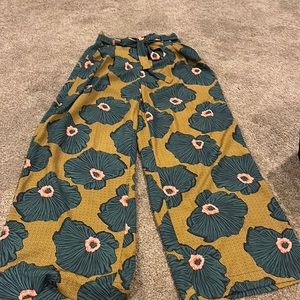 Paper Bag Waisted Floral Pants